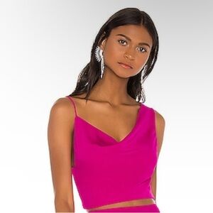 Super down Kylie top in Magenta REVOLVE asymmetrical hot pink magenta blouse